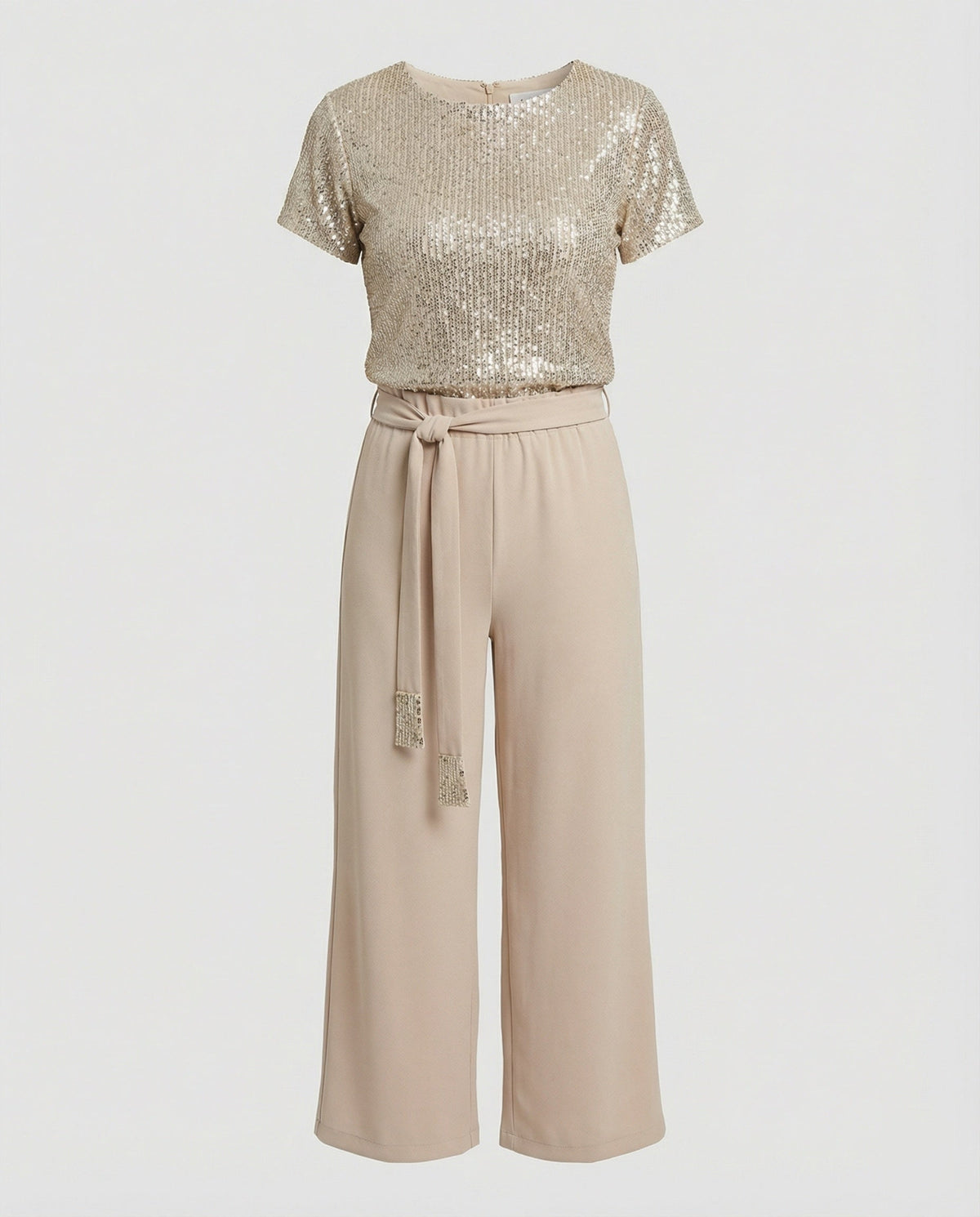 Sequin top and wide-leg trouser two-piece set, product only view