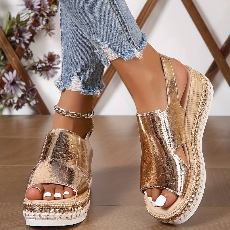 Kimberly star pattern comfort sandals top view
