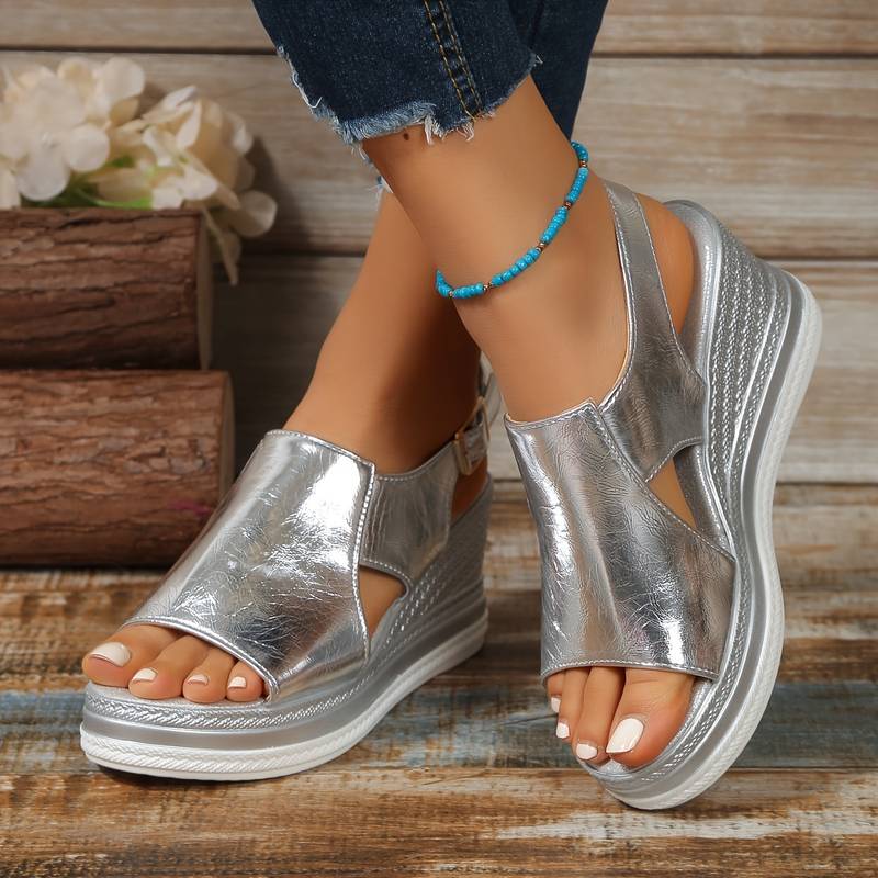 Kimberly star pattern cushioned comfort sandals front view