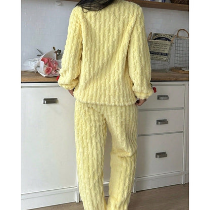 Fleece top and trouser lounge set for women view 10