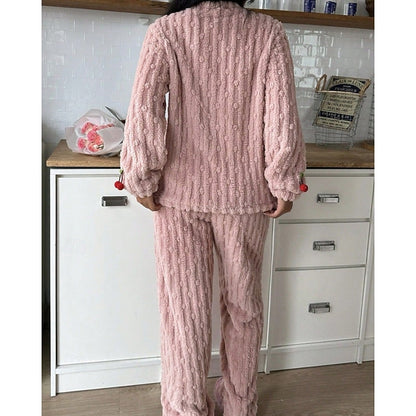 Fleece top and trouser lounge set for women view 4