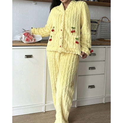 Fleece top and trouser lounge set for women view 7