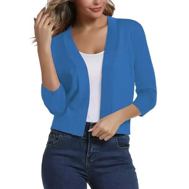 Open-front cardigan, colour variation
