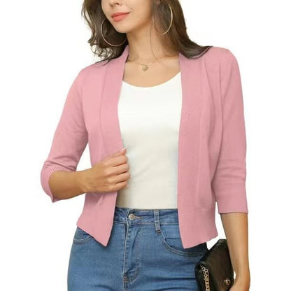 Three-quarter sleeve cardigan, colour variation