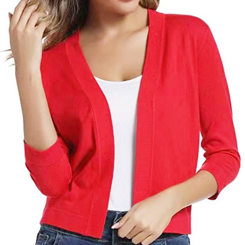 Open-front cardigan, colour variation