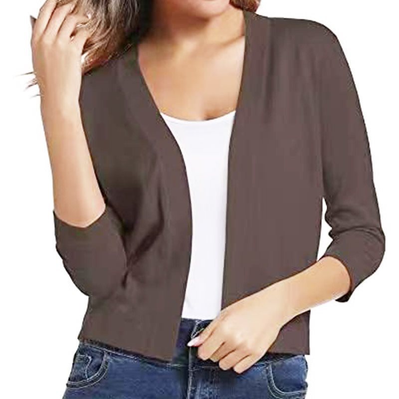 Three-quarter sleeve cardigan, colour variation