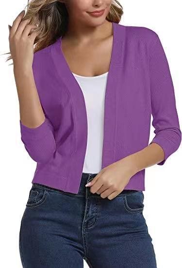 Three-quarter sleeve cardigan, colour variation