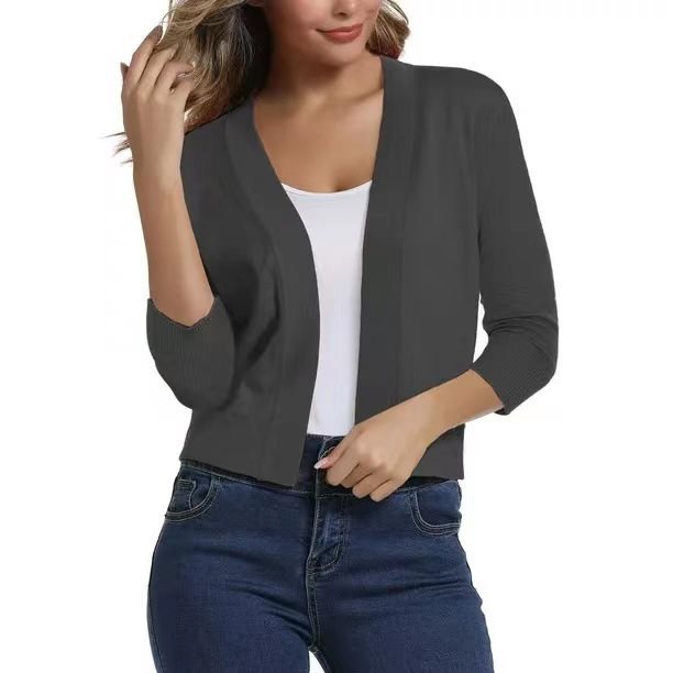 Open-front cardigan, colour variation