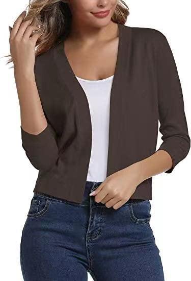 Open-front cardigan showing relaxed drape