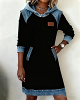 Halcyne hooded long-sleeve midi dress for women