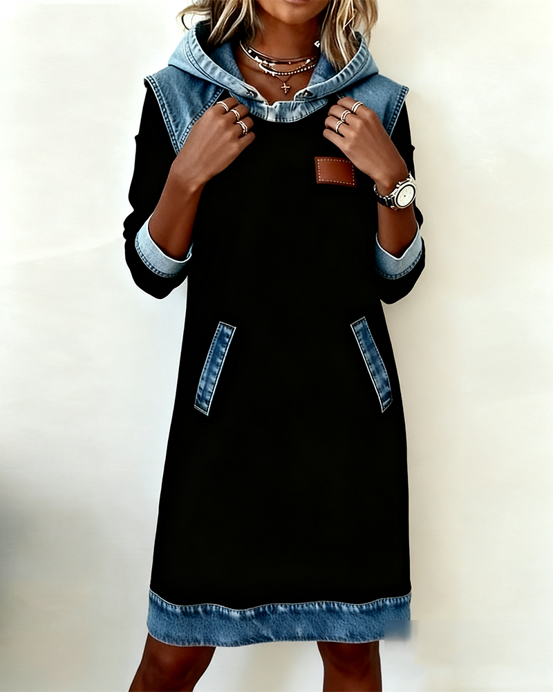 Halcyne | Hooded Long-Sleeve Midi Dress