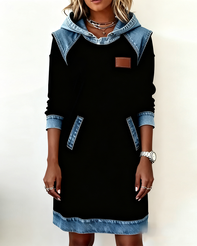 Halcyne | Hooded Long-Sleeve Midi Dress