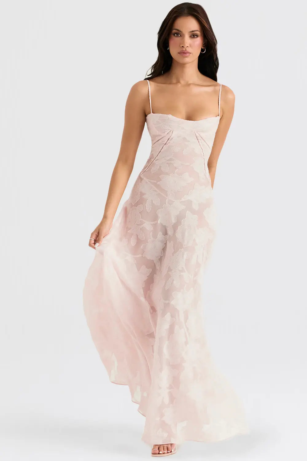 Susannah | Lace-Up Open-Back Floral Maxi Dress