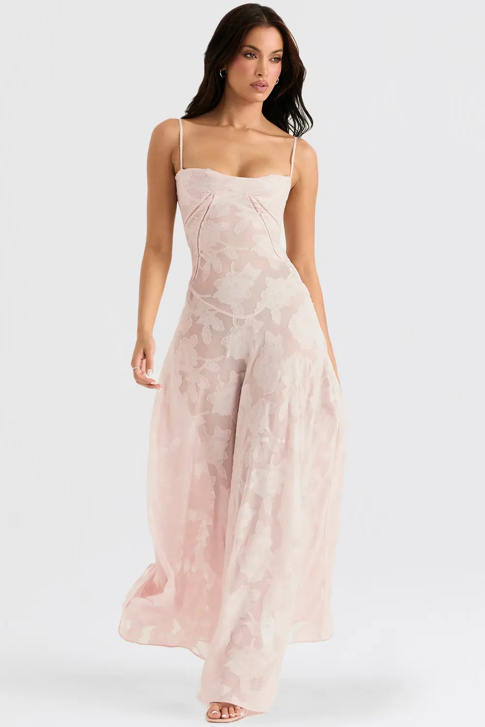 Susannah | Lace-Up Open-Back Floral Maxi Dress