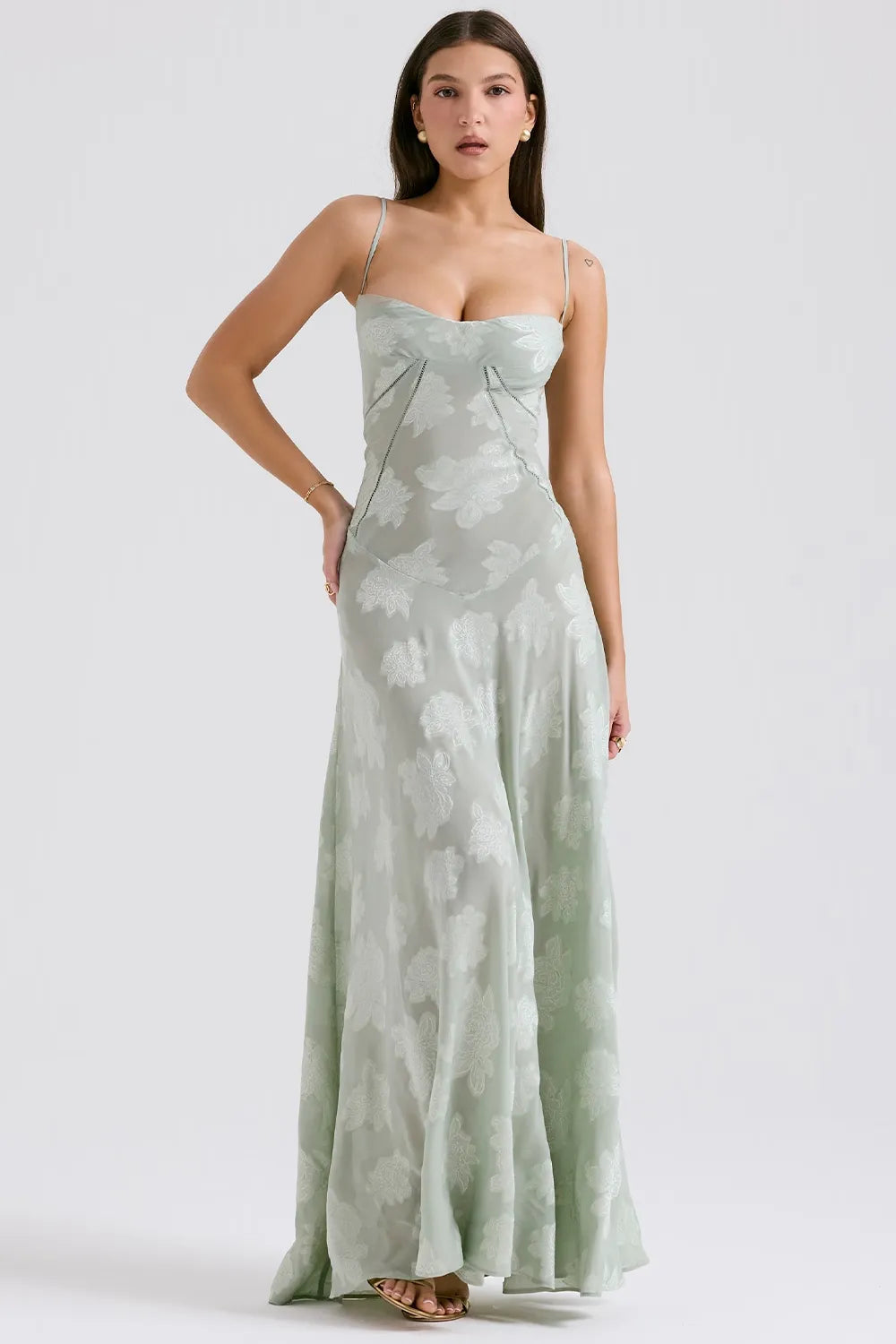 Susannah | Lace-Up Open-Back Floral Maxi Dress