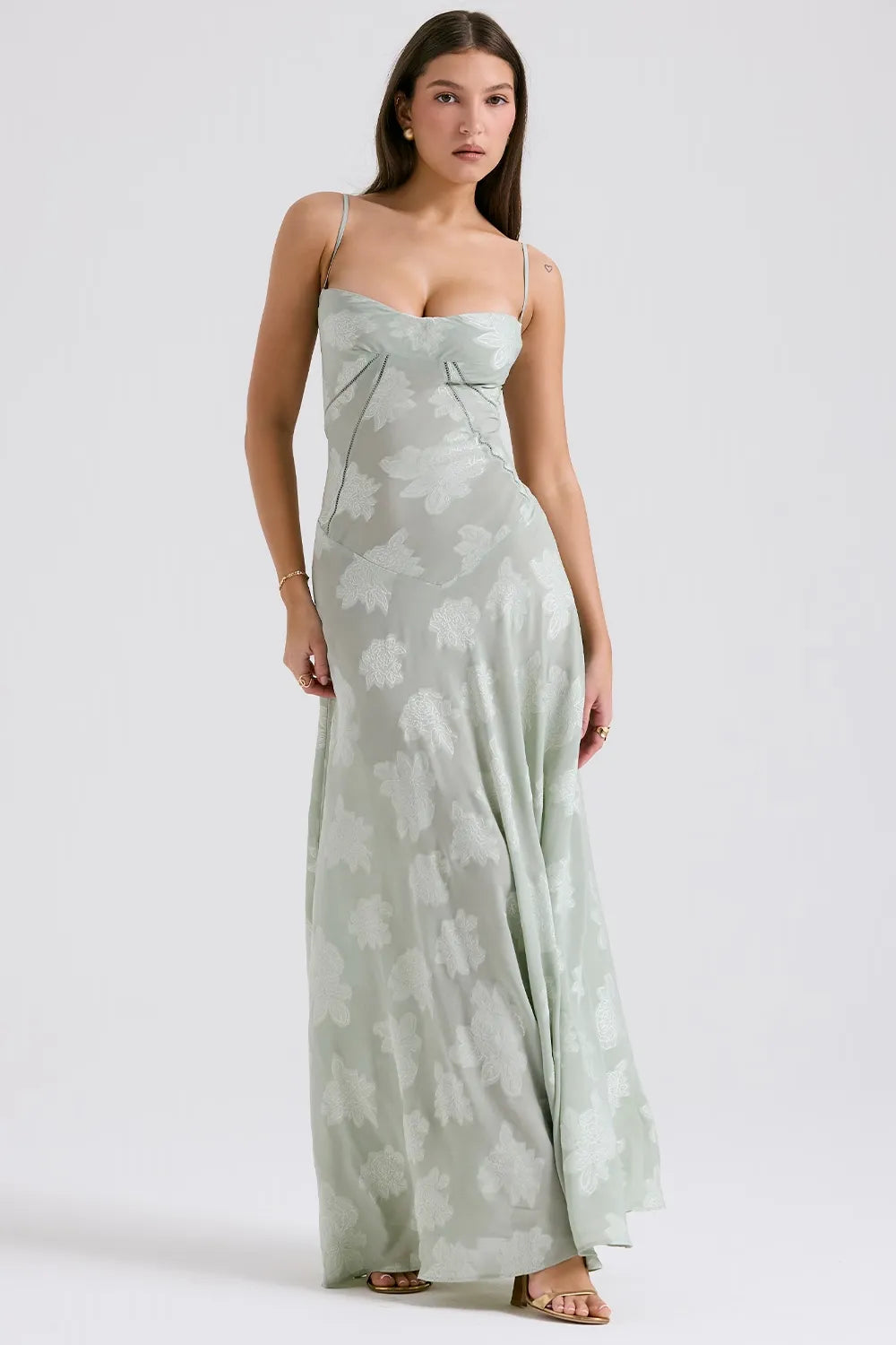 Susannah | Lace-Up Open-Back Floral Maxi Dress