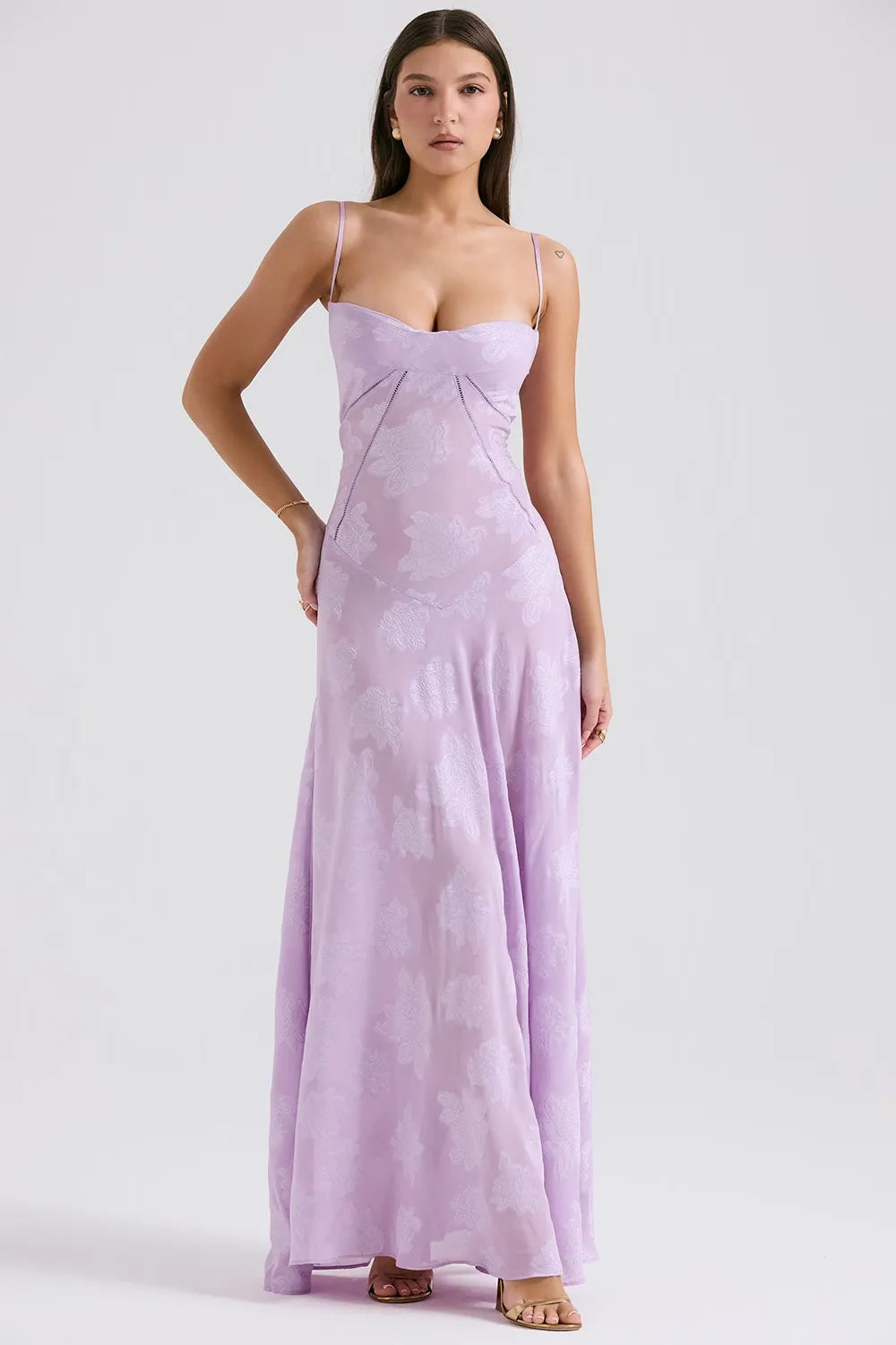 Susannah | Lace-Up Open-Back Floral Maxi Dress
