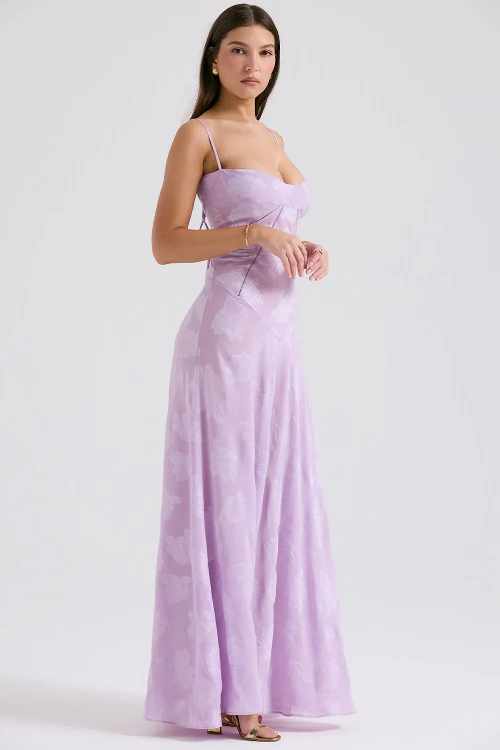 Susannah | Lace-Up Open-Back Floral Maxi Dress