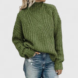Sabeline women's oversized cable-knit mock-neck sweater