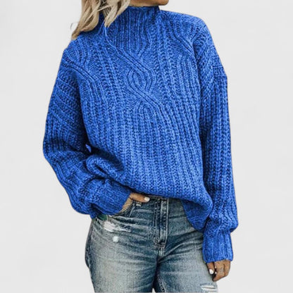Sabeline women's oversized cable-knit mock-neck sweater