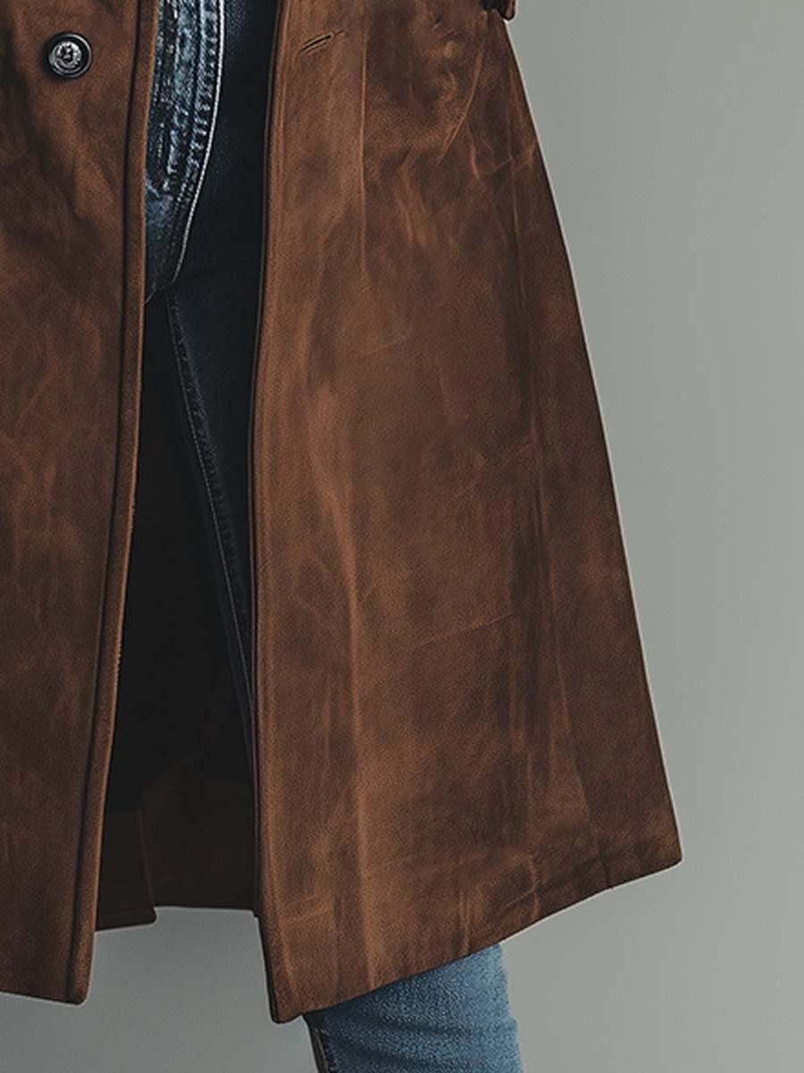 Belted longline trench coat for women view 3