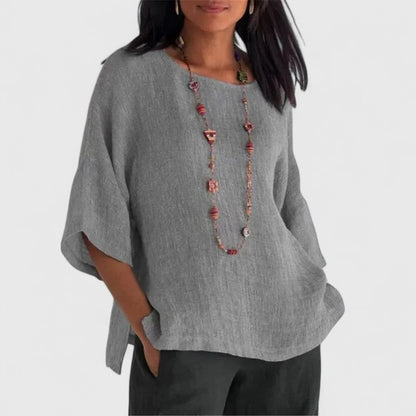 Perrette women's relaxed three-quarter sleeve blouse