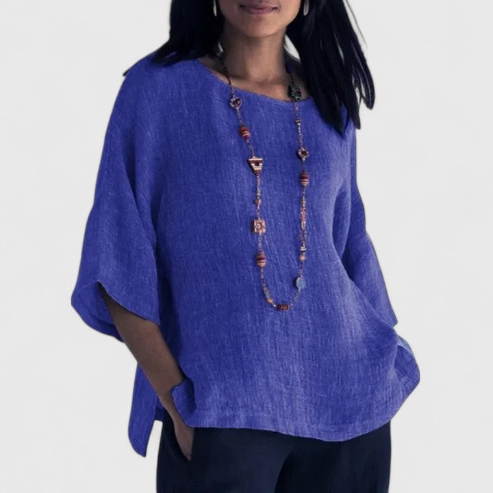 Perrette women's relaxed three-quarter sleeve blouse
