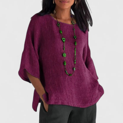 Perrette women's relaxed three-quarter sleeve blouse