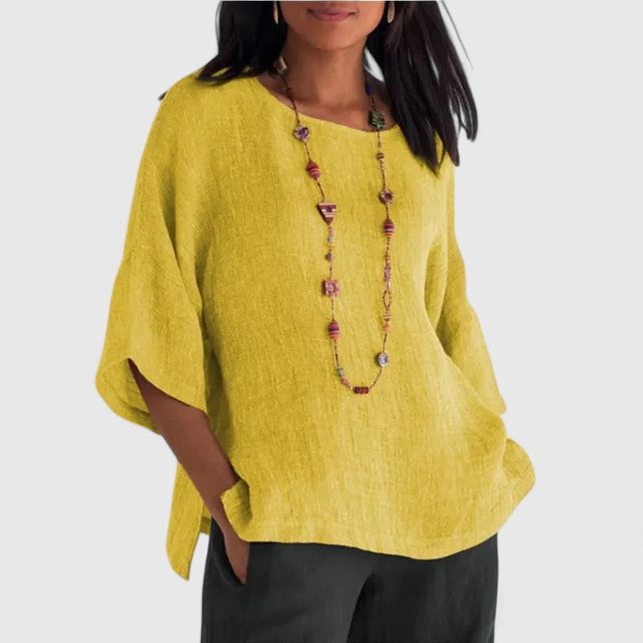 Perrette women's relaxed three-quarter sleeve blouse