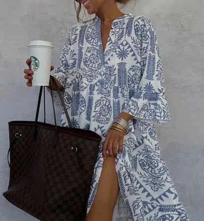 Siennelle | Patterned Long Sleeve Mini Dress