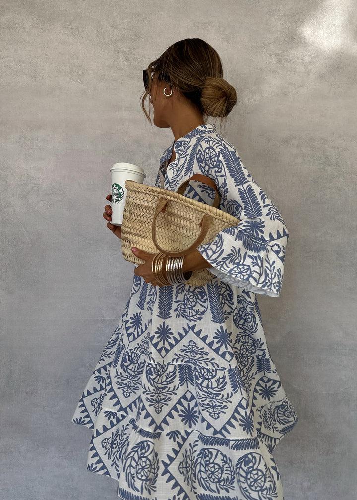 Mini dress showing all-over pattern detail