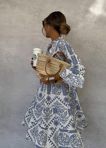 Mini dress showing all-over pattern detail
