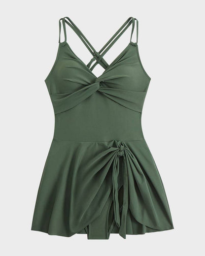 Holland | Tummy Control Swim Dress with Front Knot