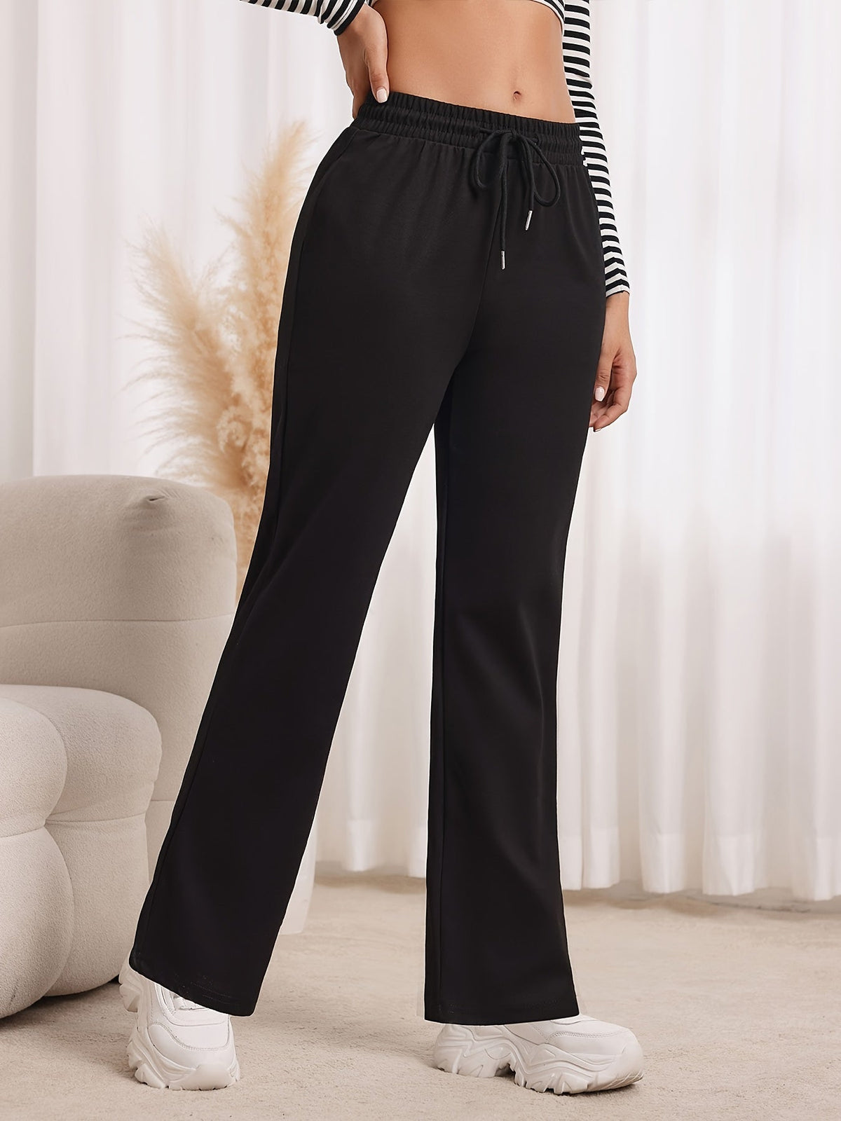 Tove soft brushed wide-leg knit pants view 11