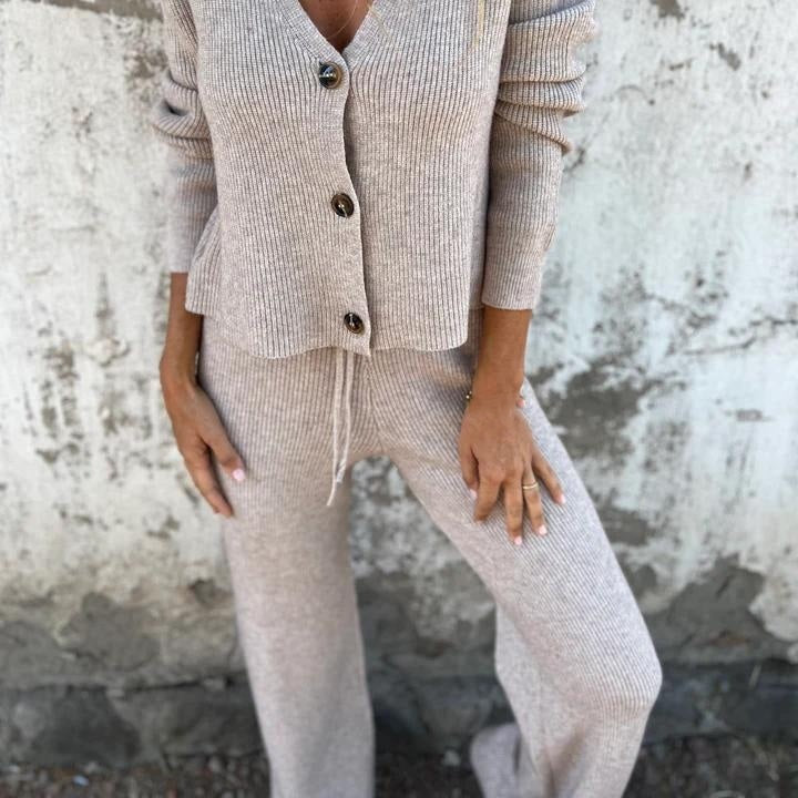 Cardigan showing long sleeve and open front