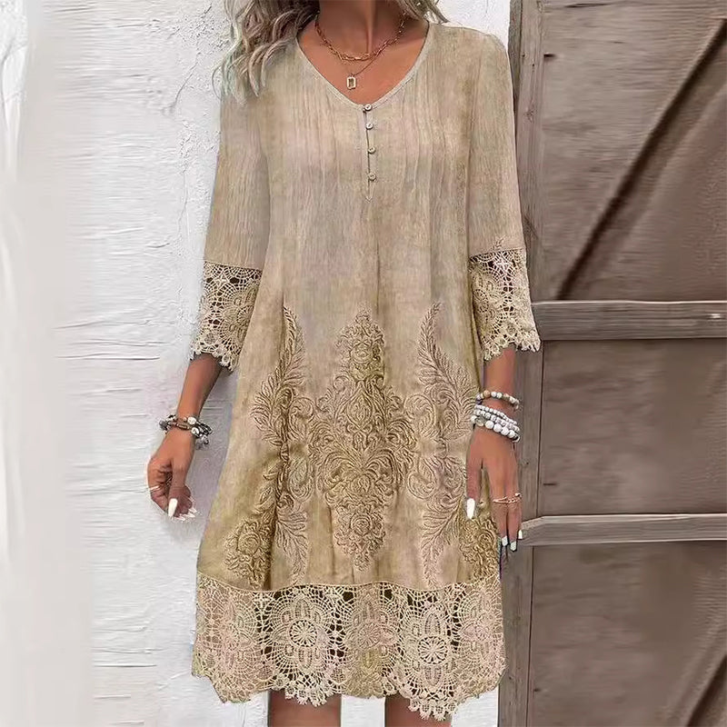 Embria | Embroidered Floral Midi Dress