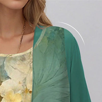 Beatrix | Short Sleeve Blouse & Flowy Dress Set