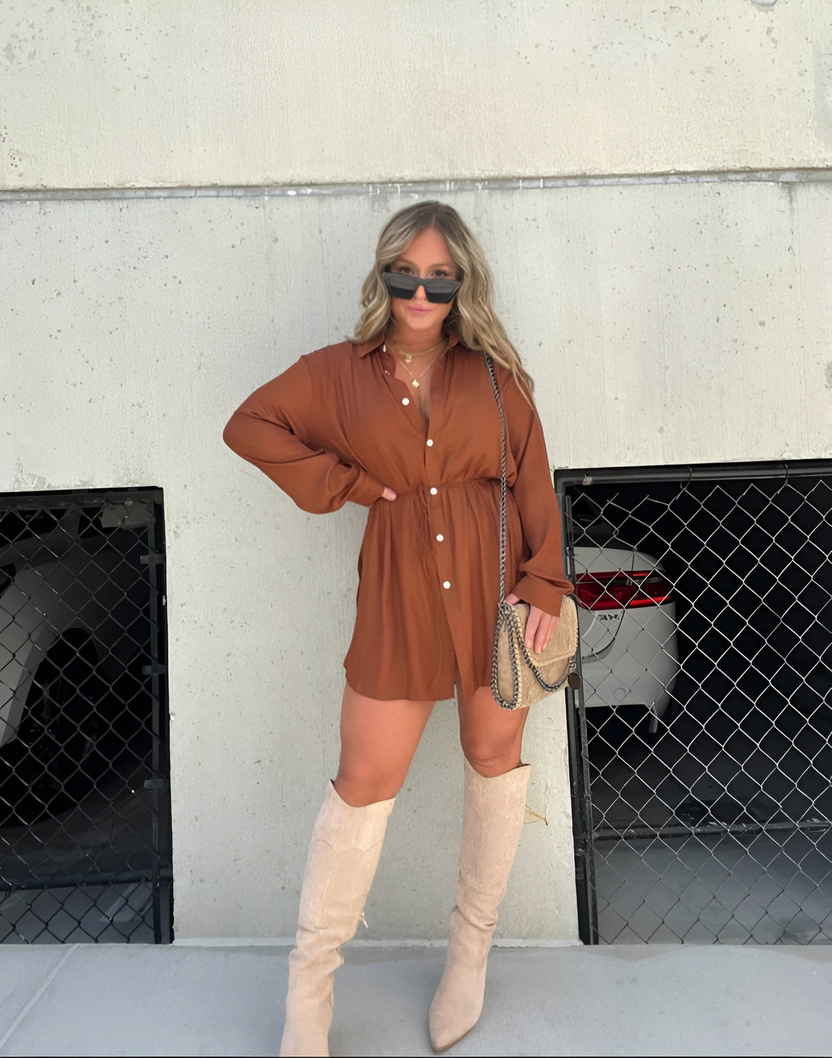 Emeline women's long-sleeve button-down shirt dress