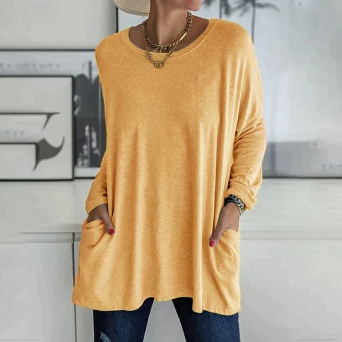 Oversized long sleeve tunic, further view