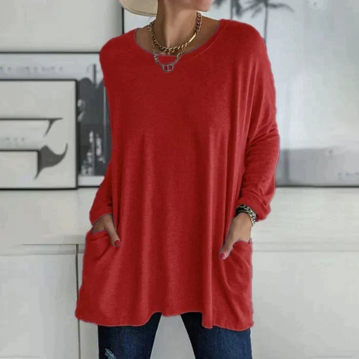 Tunic top showing fabric detail