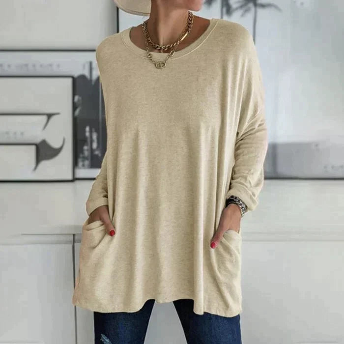 Oversized tunic top, back view