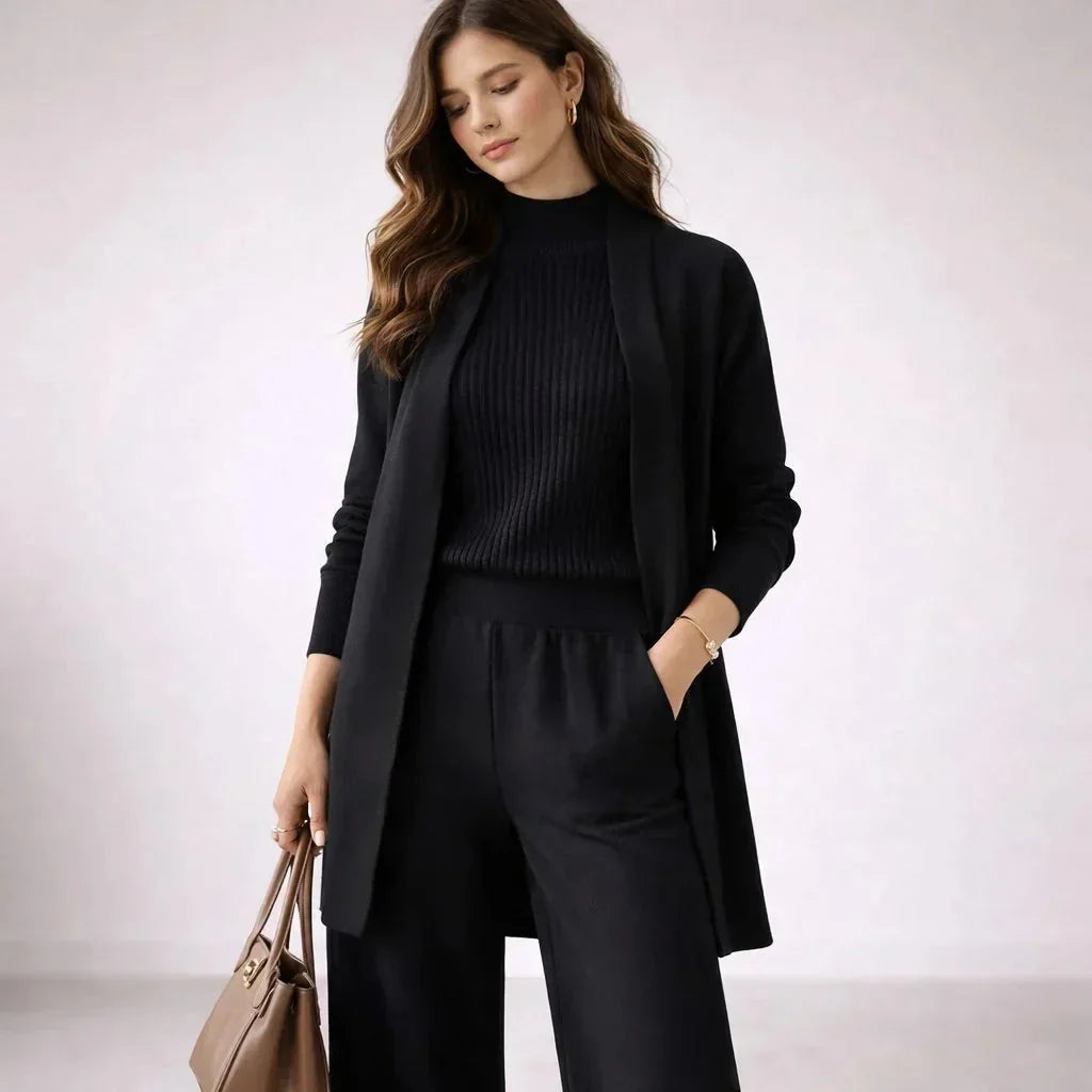 Franvelle knit lounge set black
