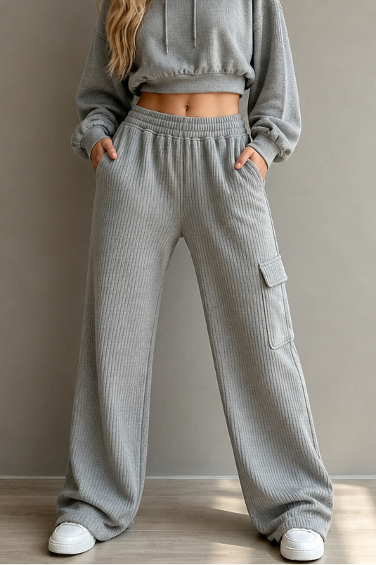 High-waist wide-leg pants for women view 18