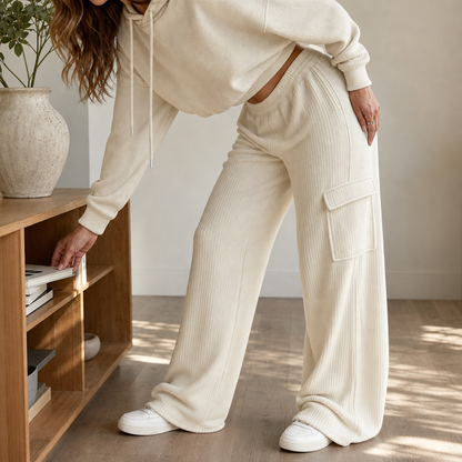 High-waist wide-leg pants for women view 5