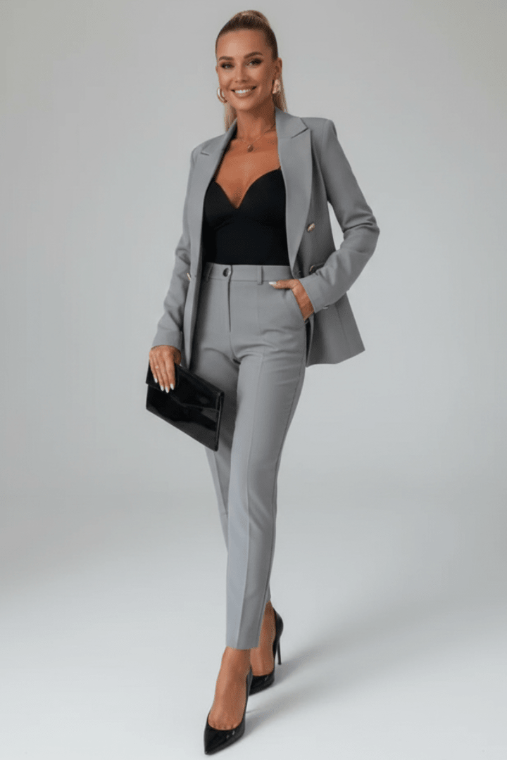 Double-breasted trouser suit, alternate angle