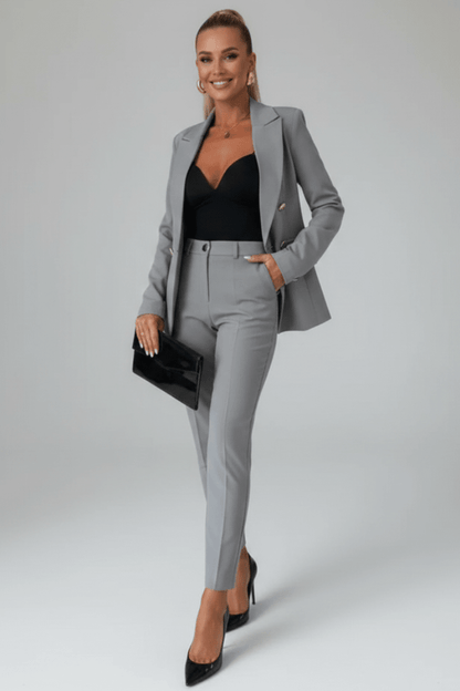 Double-breasted trouser suit, alternate angle