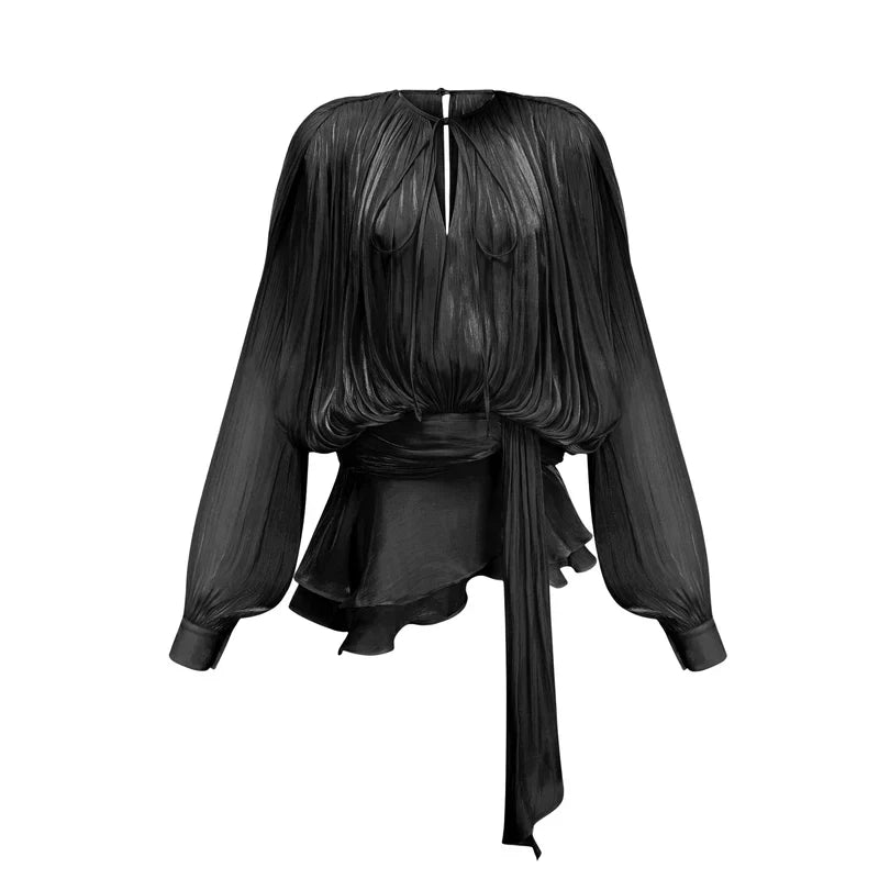 Aurelie black mini dress full length view