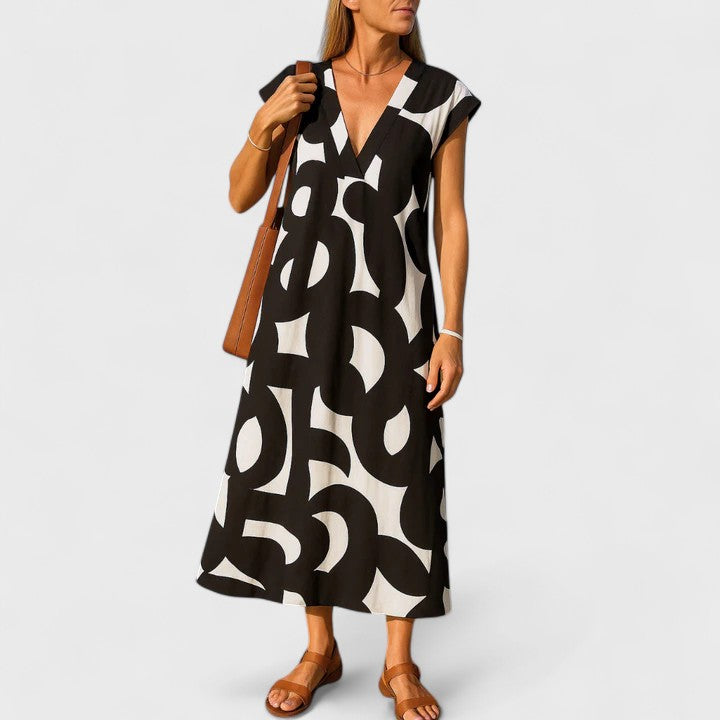 Arden | Summer Midi Dress V Neck Flowing