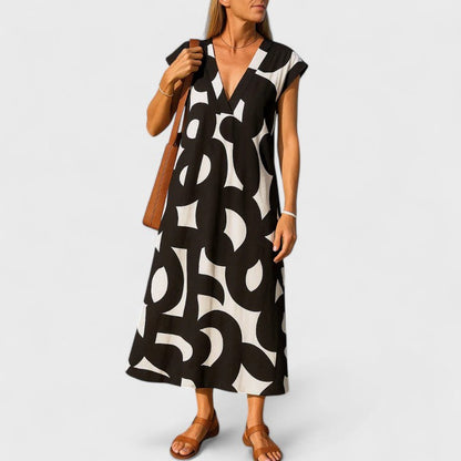 Arden | Summer Midi Dress V Neck Flowing