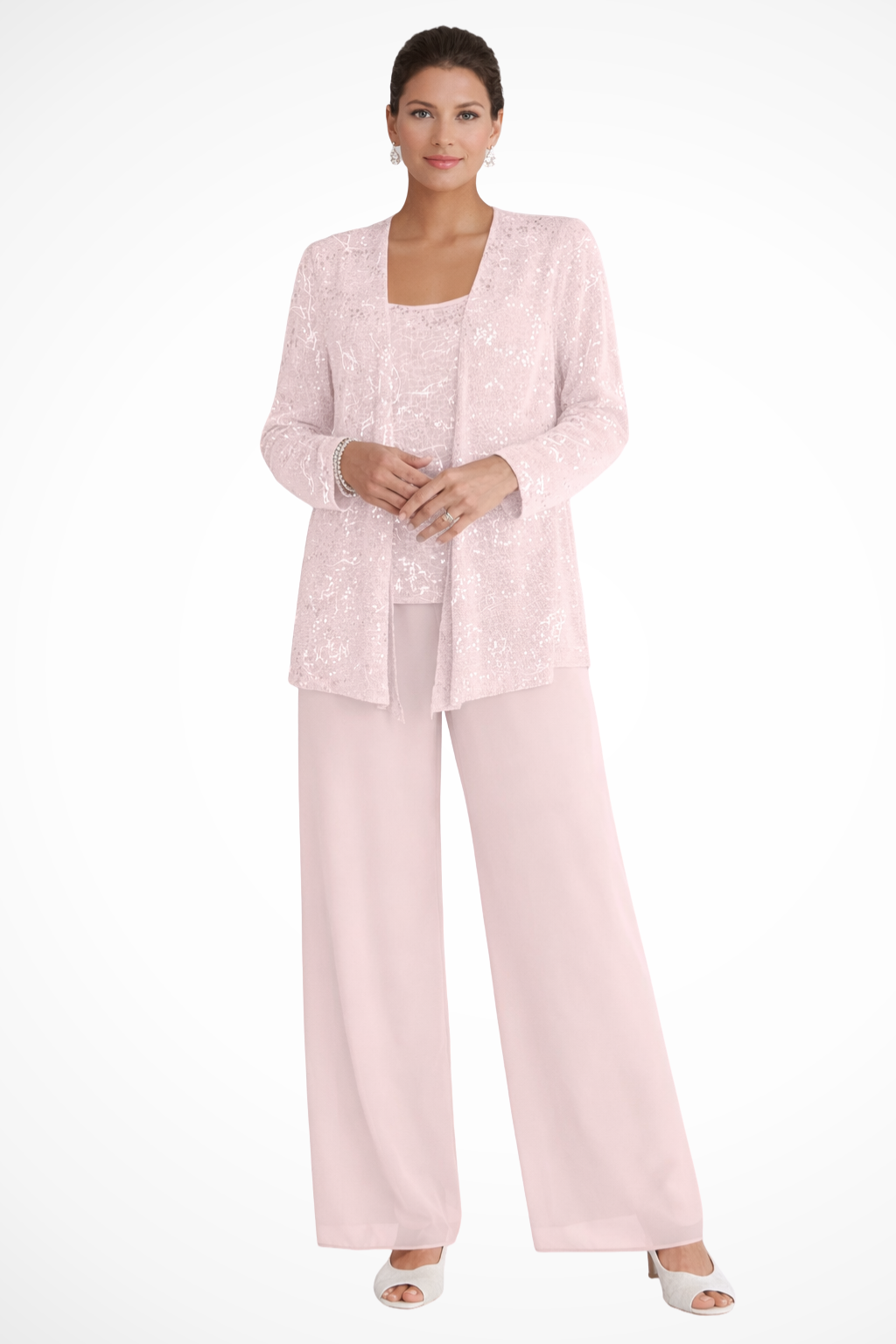Sequin three-piece wide-leg set, further view